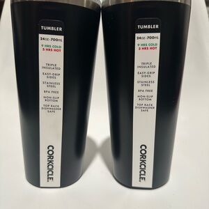 NWT Corkcicle 24oz Tumbler Set of 2 Matte Black Triple Insulated